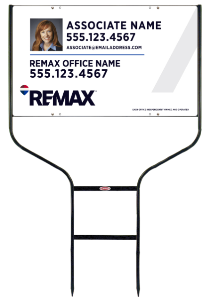 Reflective Round Rod Frame and Associate Name w Photo Sign Photo Panel Unit, 18h x 30w, Steel